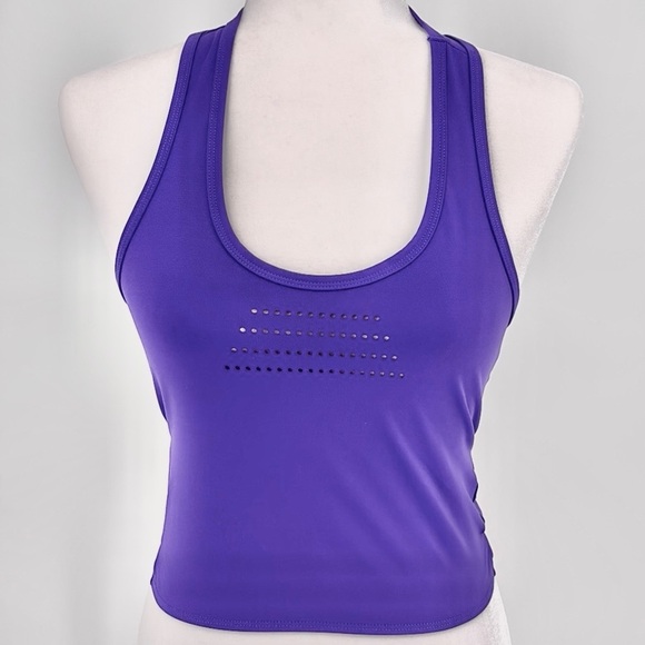 GymShark Dry Crossback Crop Racerback Tank Women’s Size Medium in Purple - Picture 1 of 9